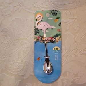 NEW FLAMINGO COFFEE SPOON. 5.2 INCH. STAINLESS STEEL.